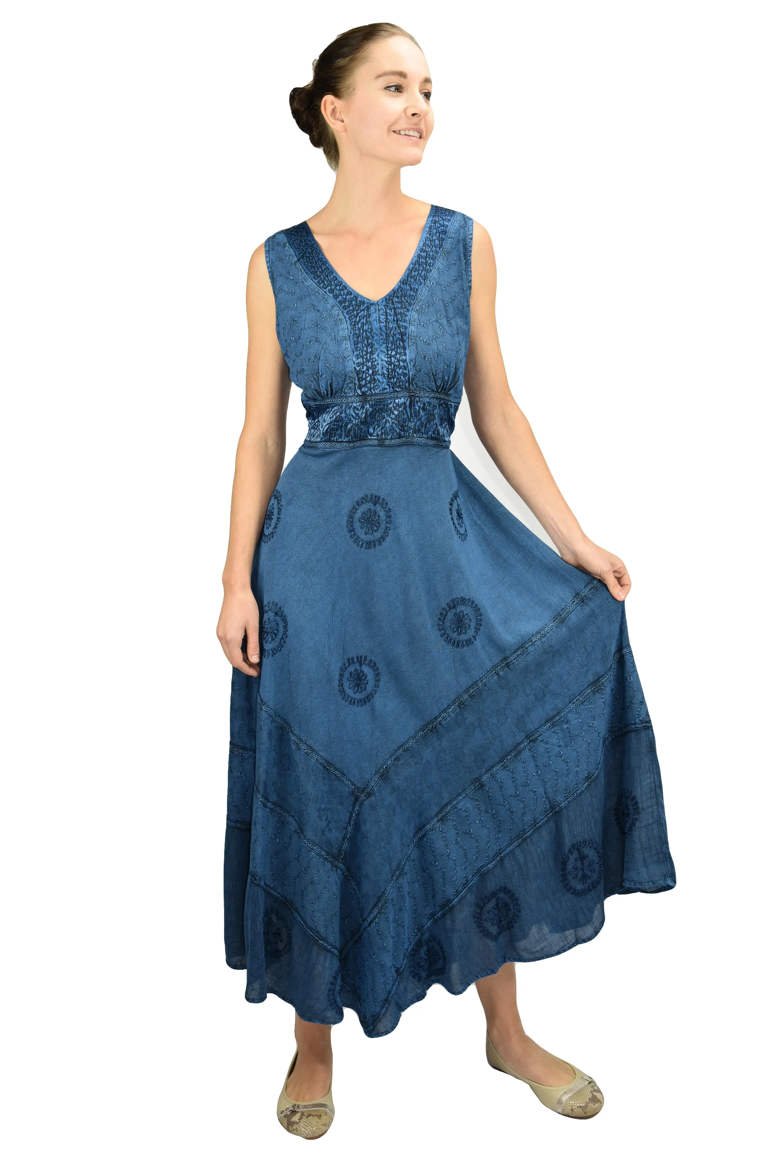 1011 D Romantic Evening Empire Victorian Sleeveless Long Flare Dress