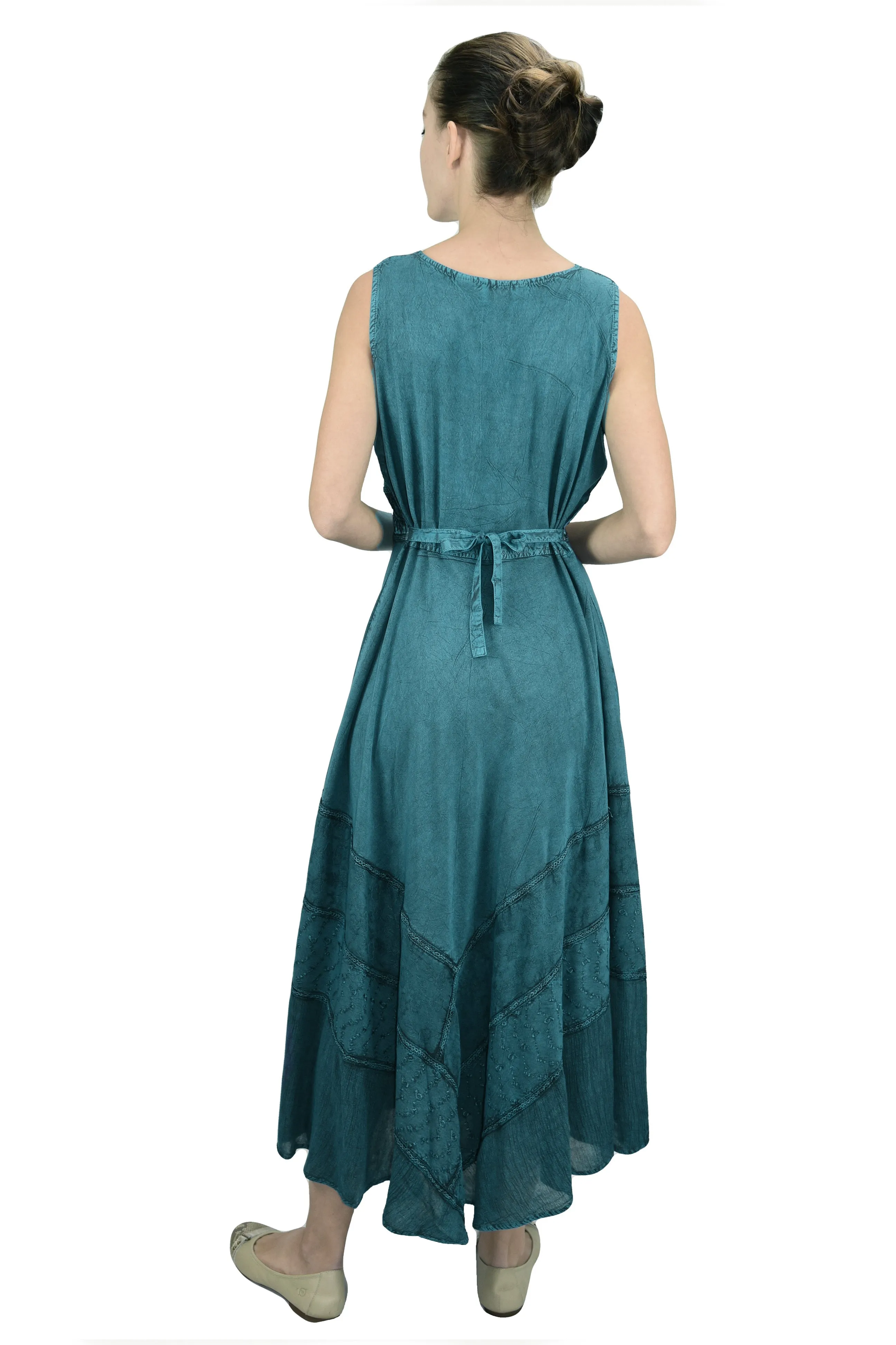 1011 D Romantic Evening Empire Victorian Sleeveless Long Flare Dress