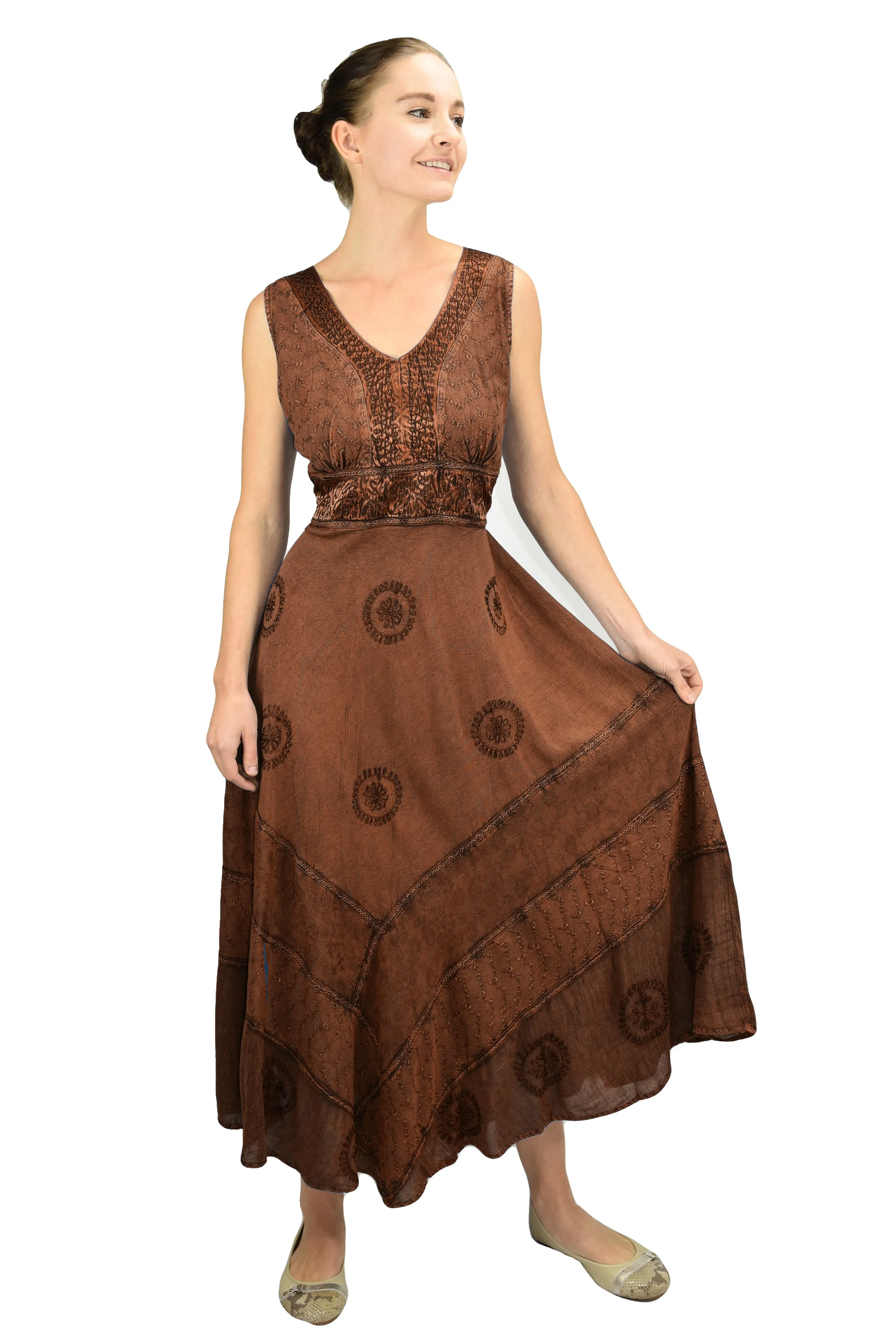 1011 D Romantic Evening Empire Victorian Sleeveless Long Flare Dress
