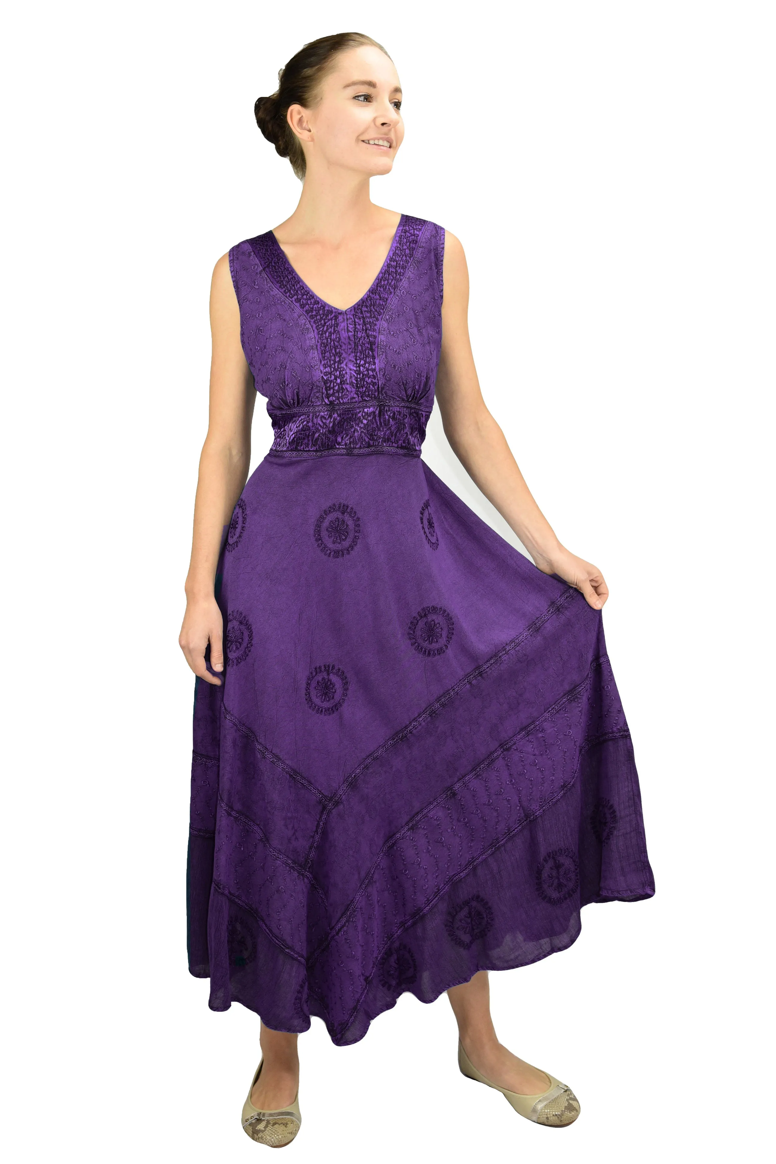 1011 D Romantic Evening Empire Victorian Sleeveless Long Flare Dress