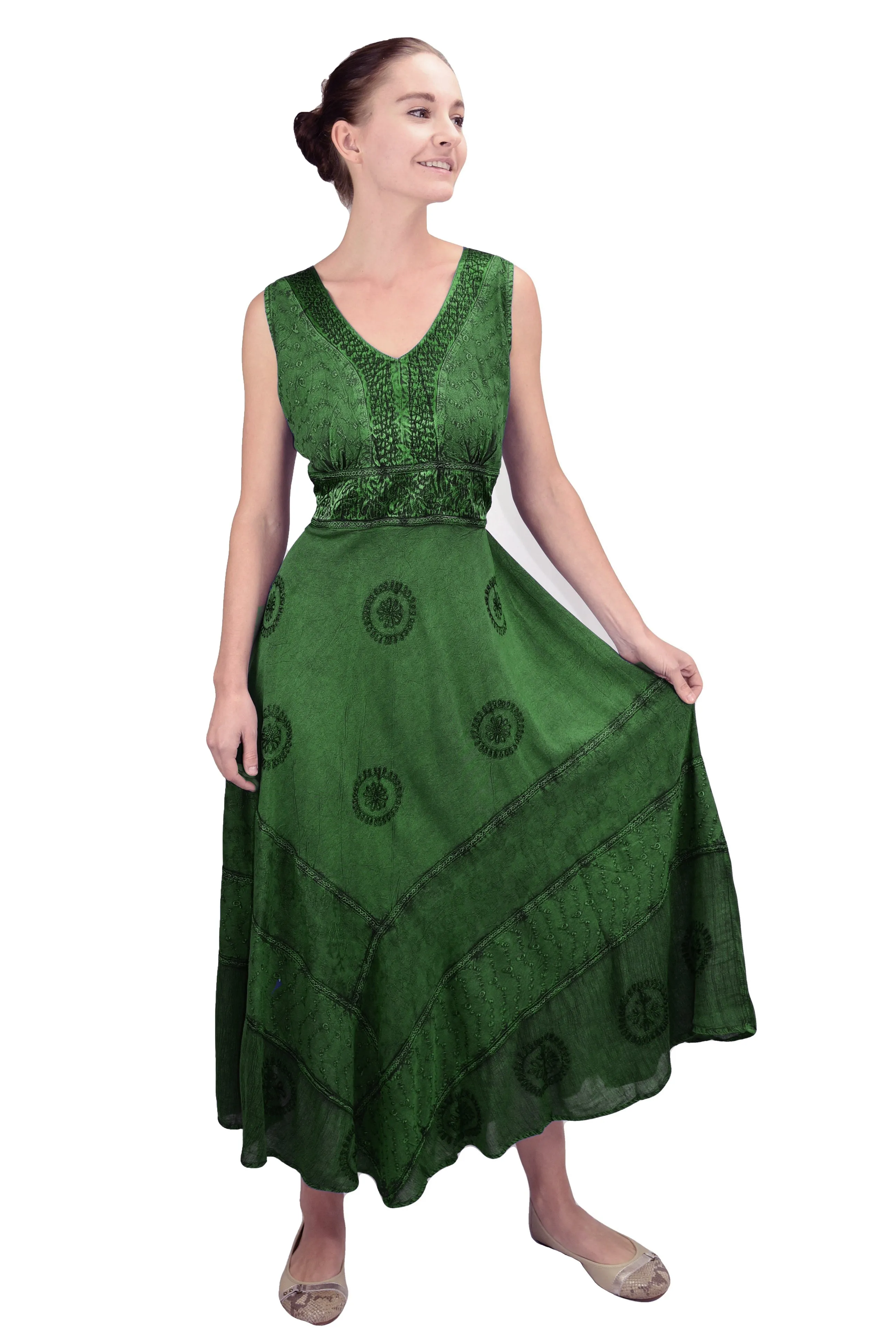 1011 D Romantic Evening Empire Victorian Sleeveless Long Flare Dress