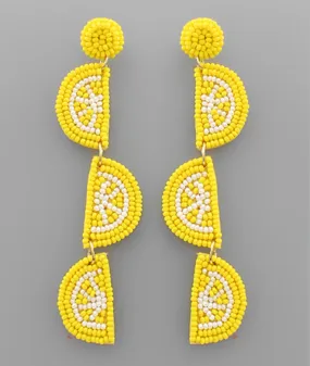 Beaded Lemon Earrings