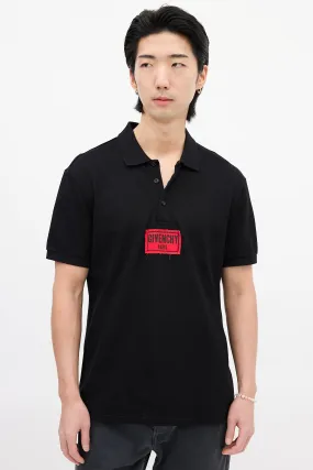 Black & Red Patch Logo Polo