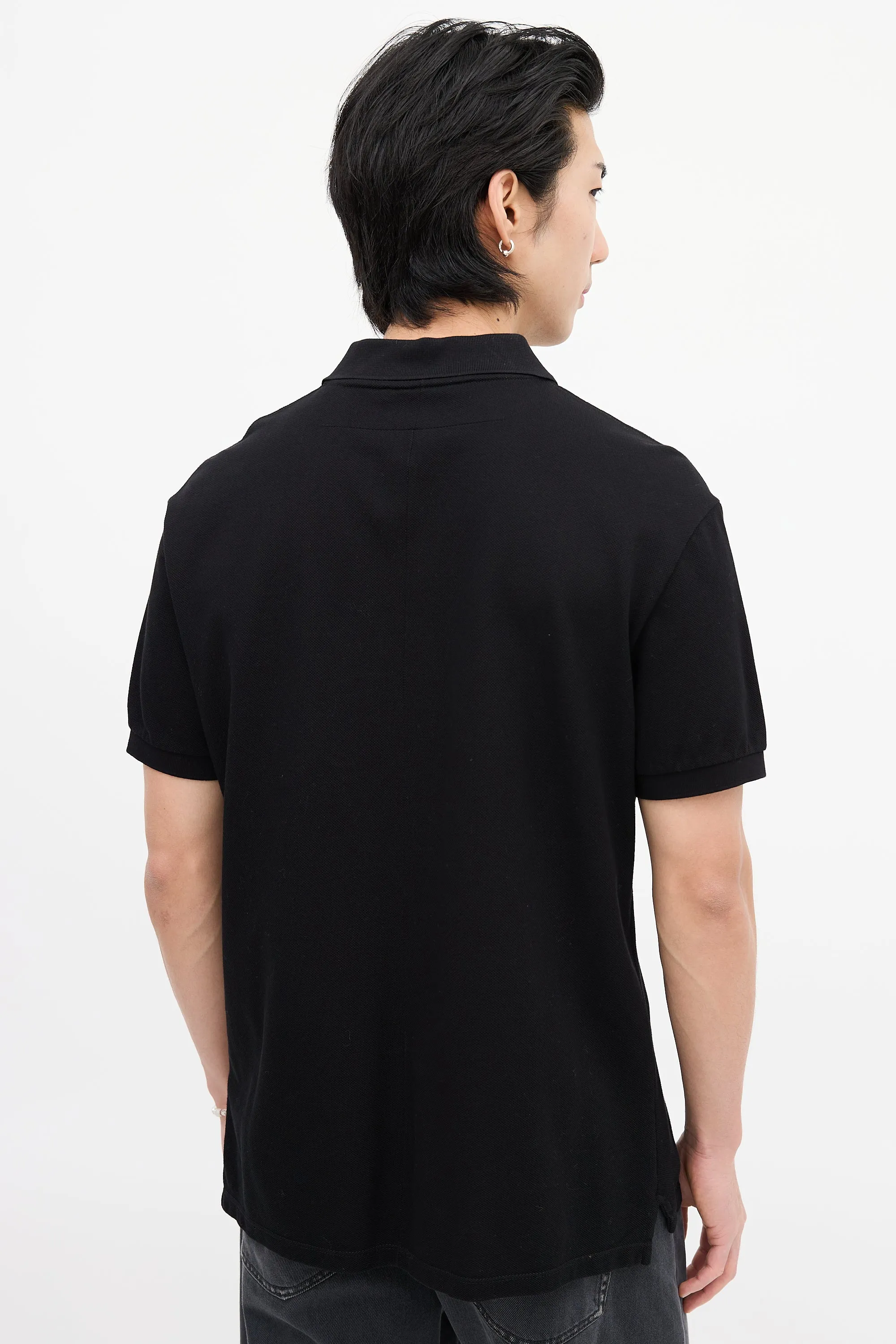 Black & Red Patch Logo Polo