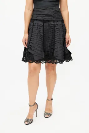 Black Tiered Lace Skirt