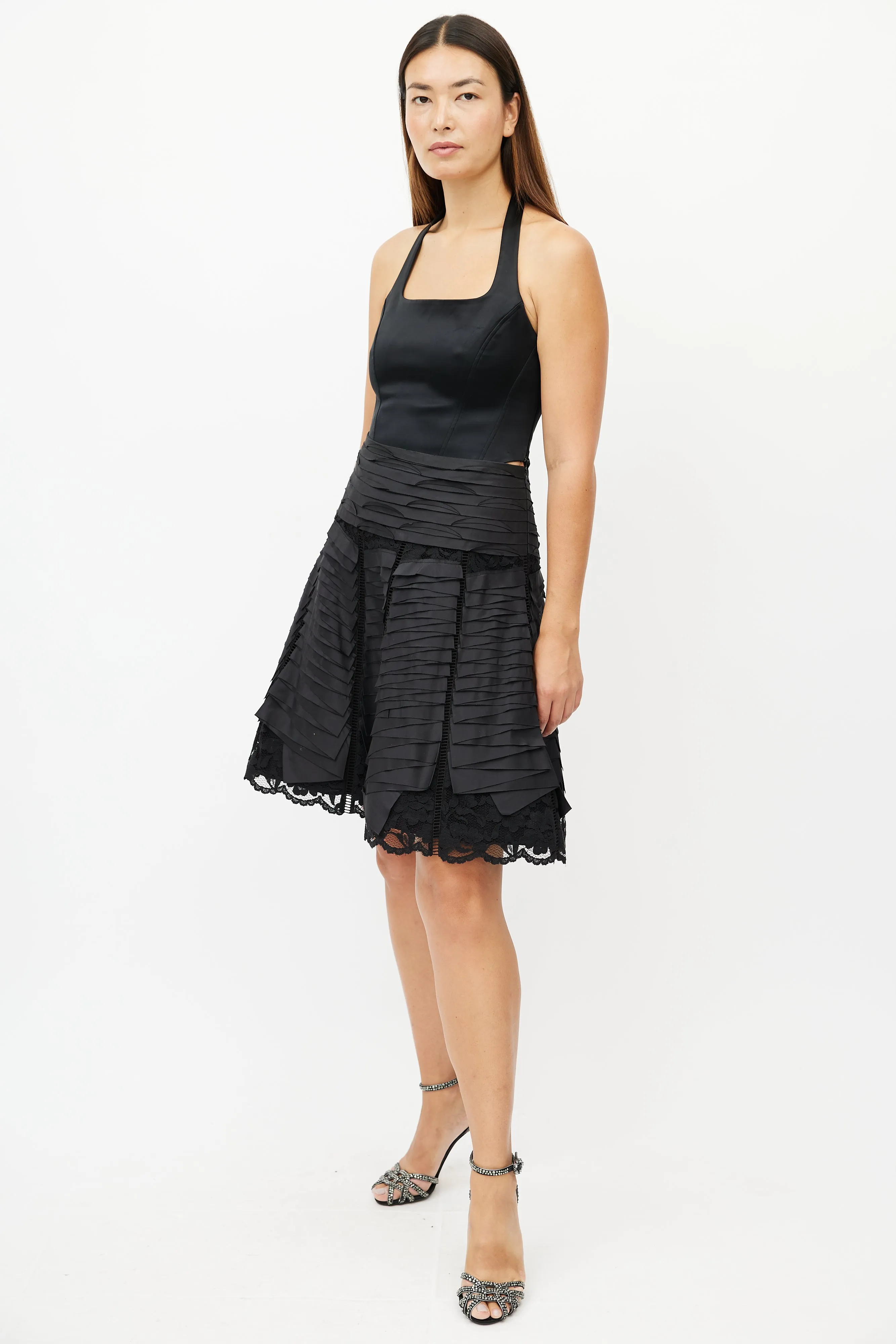 Black Tiered Lace Skirt