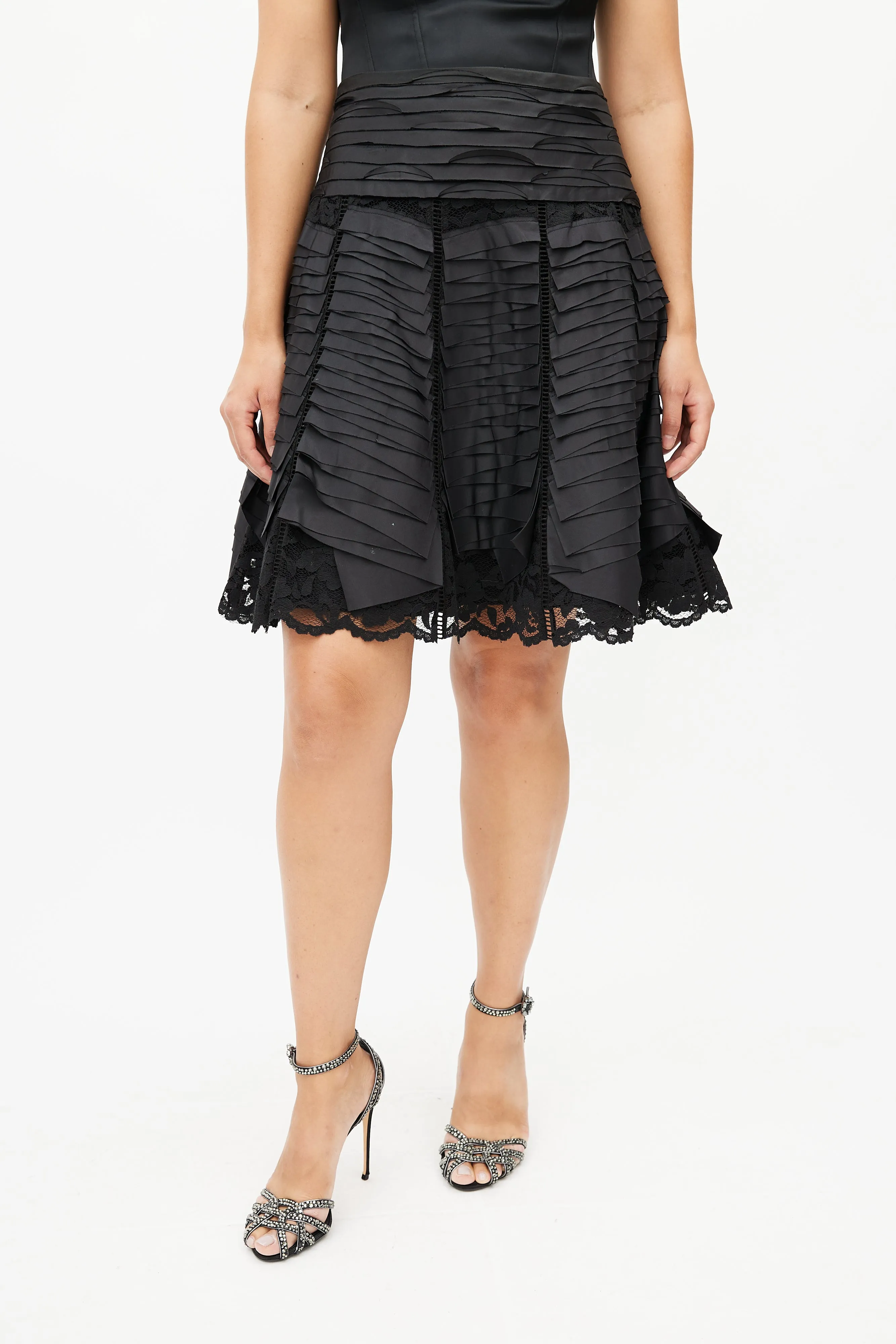 Black Tiered Lace Skirt