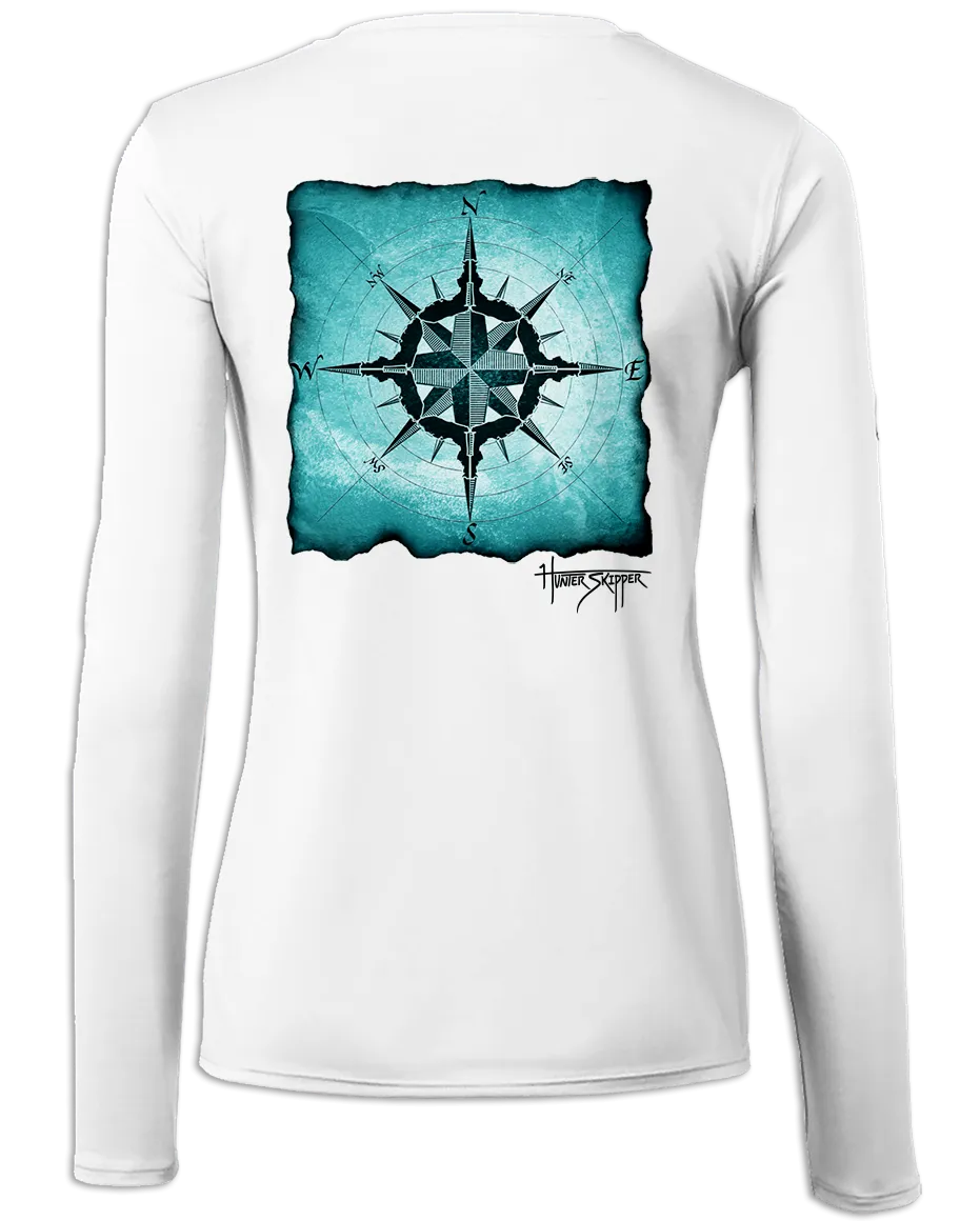 Compass White - Performance Women's Scoop-Neck