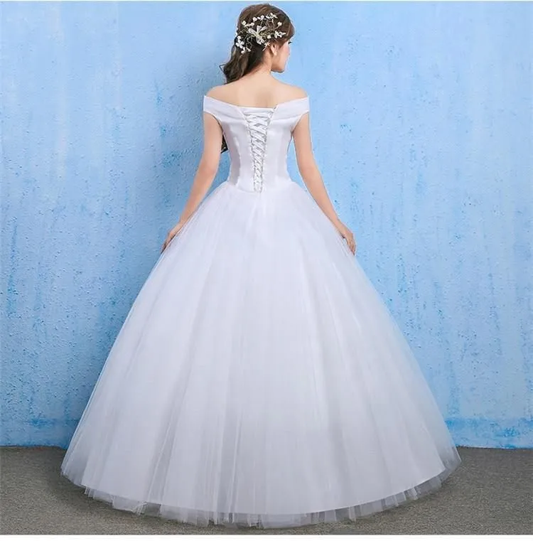 Crystal Dress Wedding Long Lace Off-Shoulder Dress