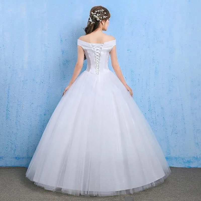 Crystal Dress Wedding Long Lace Off-Shoulder Dress