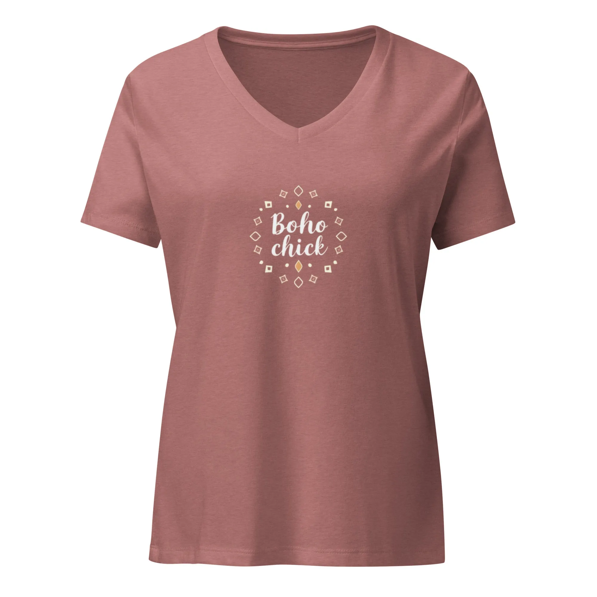 DUO MODERN Boho Chic Women’s Relaxed V-Neck T-Shirt