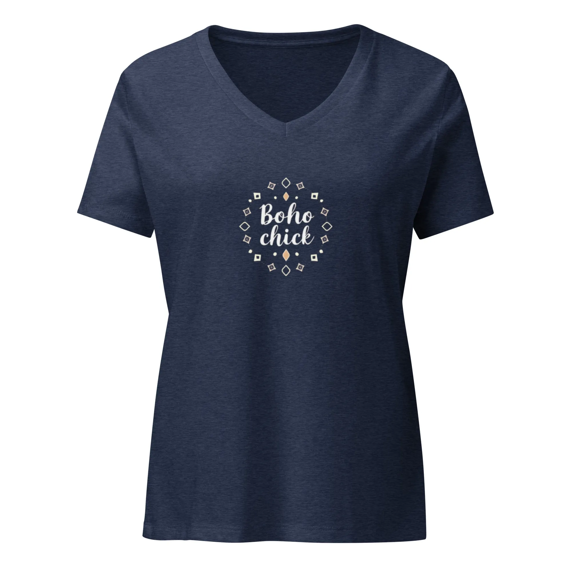 DUO MODERN Boho Chic Women’s Relaxed V-Neck T-Shirt