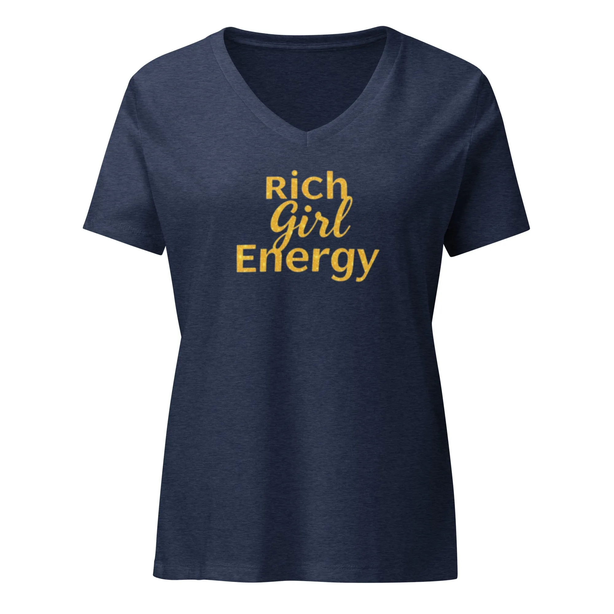 DUO MODERN "Rich Girl Energy" Women’s Relaxed V-Neck T-Shirt