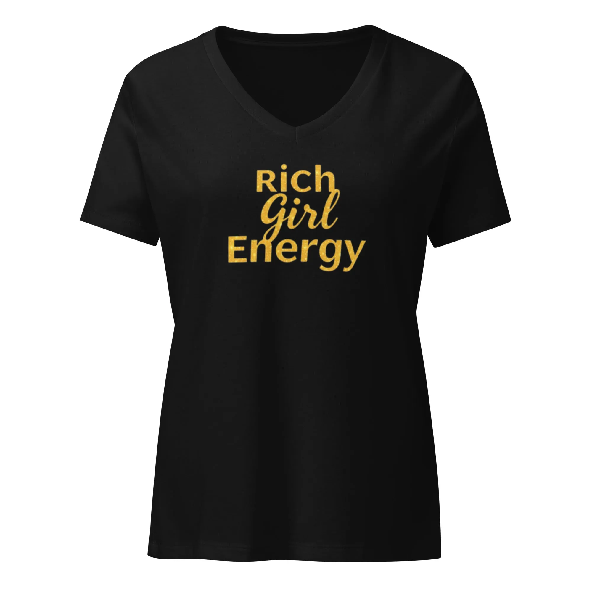 DUO MODERN "Rich Girl Energy" Women’s Relaxed V-Neck T-Shirt