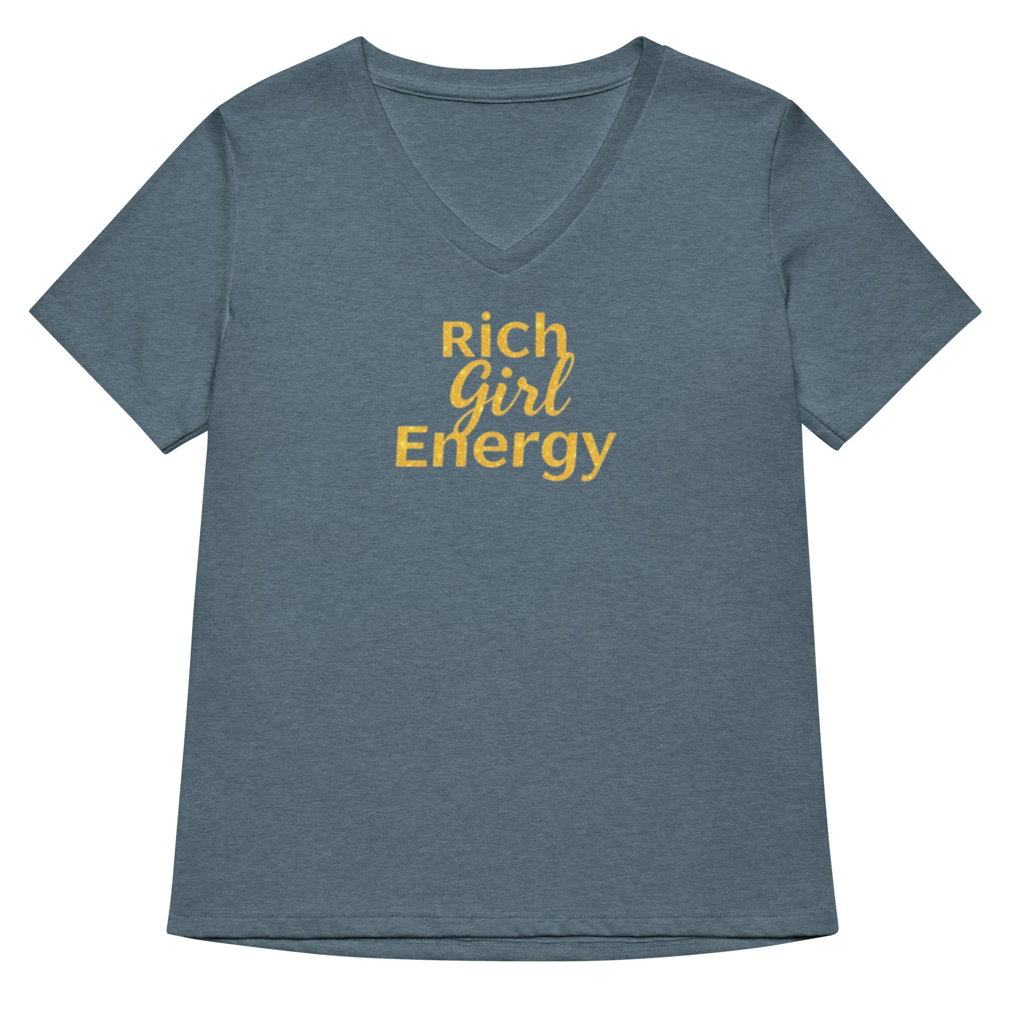 DUO MODERN "Rich Girl Energy" Women’s Relaxed V-Neck T-Shirt