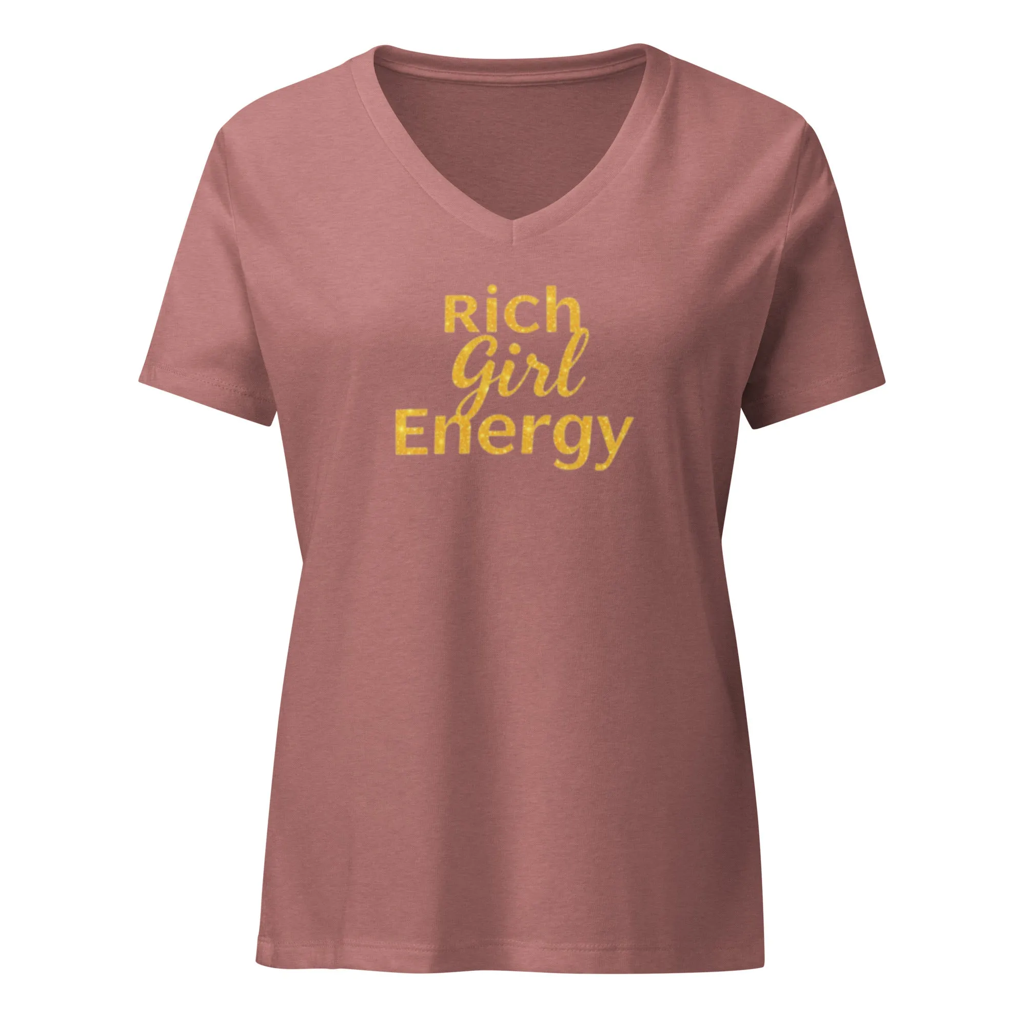 DUO MODERN "Rich Girl Energy" Women’s Relaxed V-Neck T-Shirt