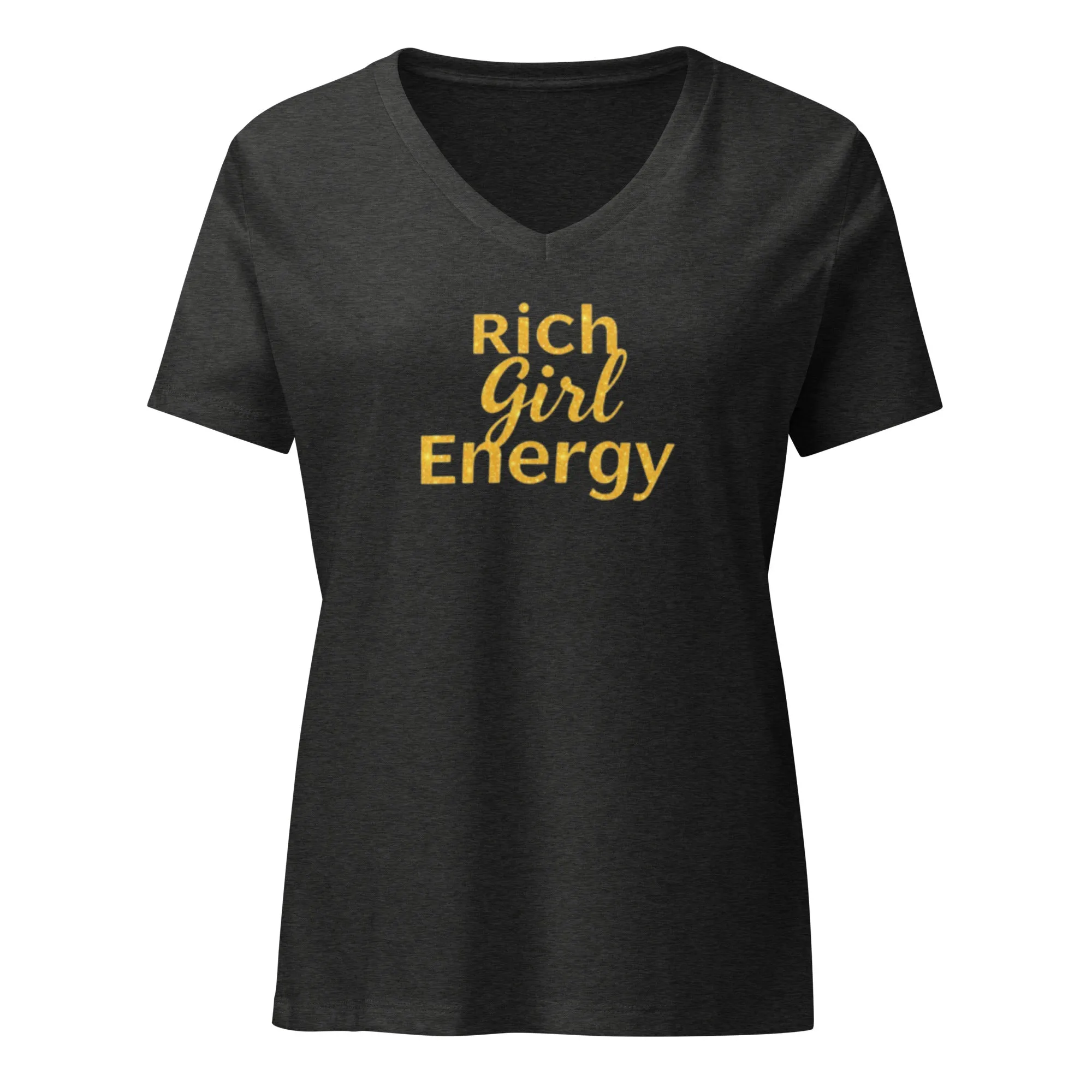 DUO MODERN "Rich Girl Energy" Women’s Relaxed V-Neck T-Shirt