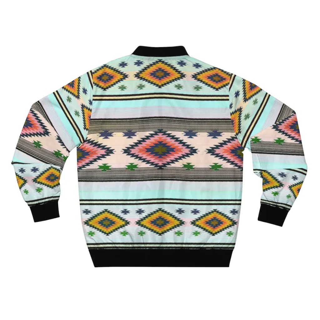 Funky Shaman Pale Mint |  Native American Lightweight Bomber Jacket
