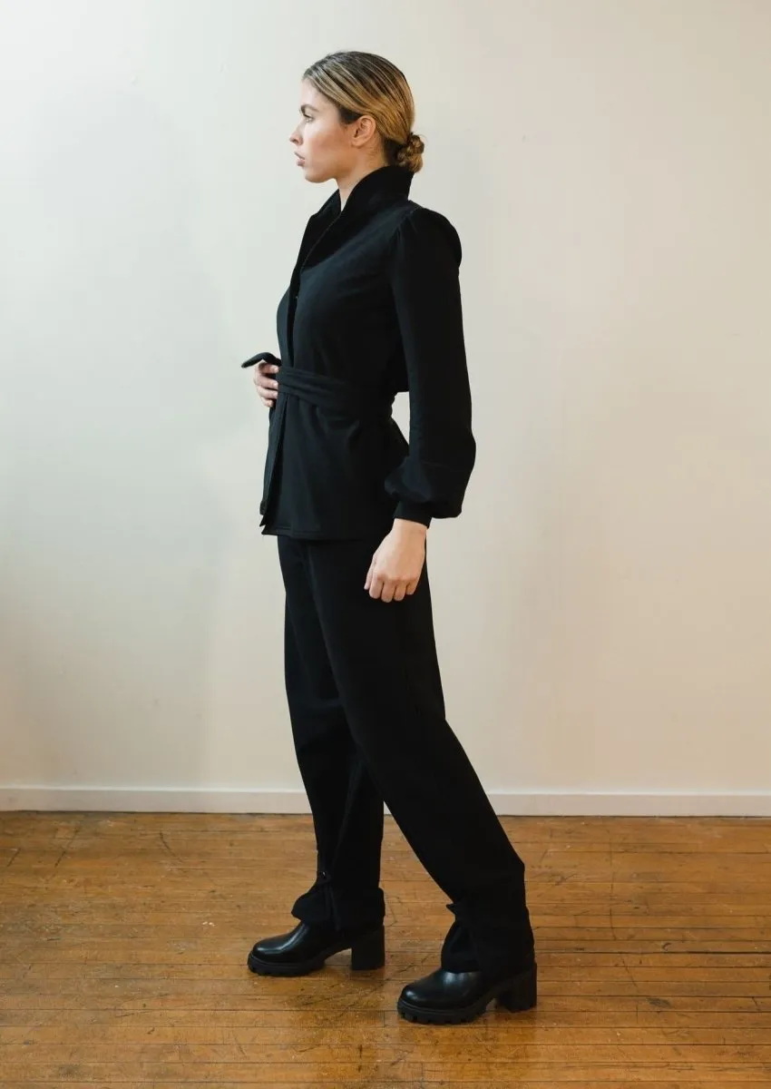 Jackie Tencel Organic Cotton Button-Down in Black