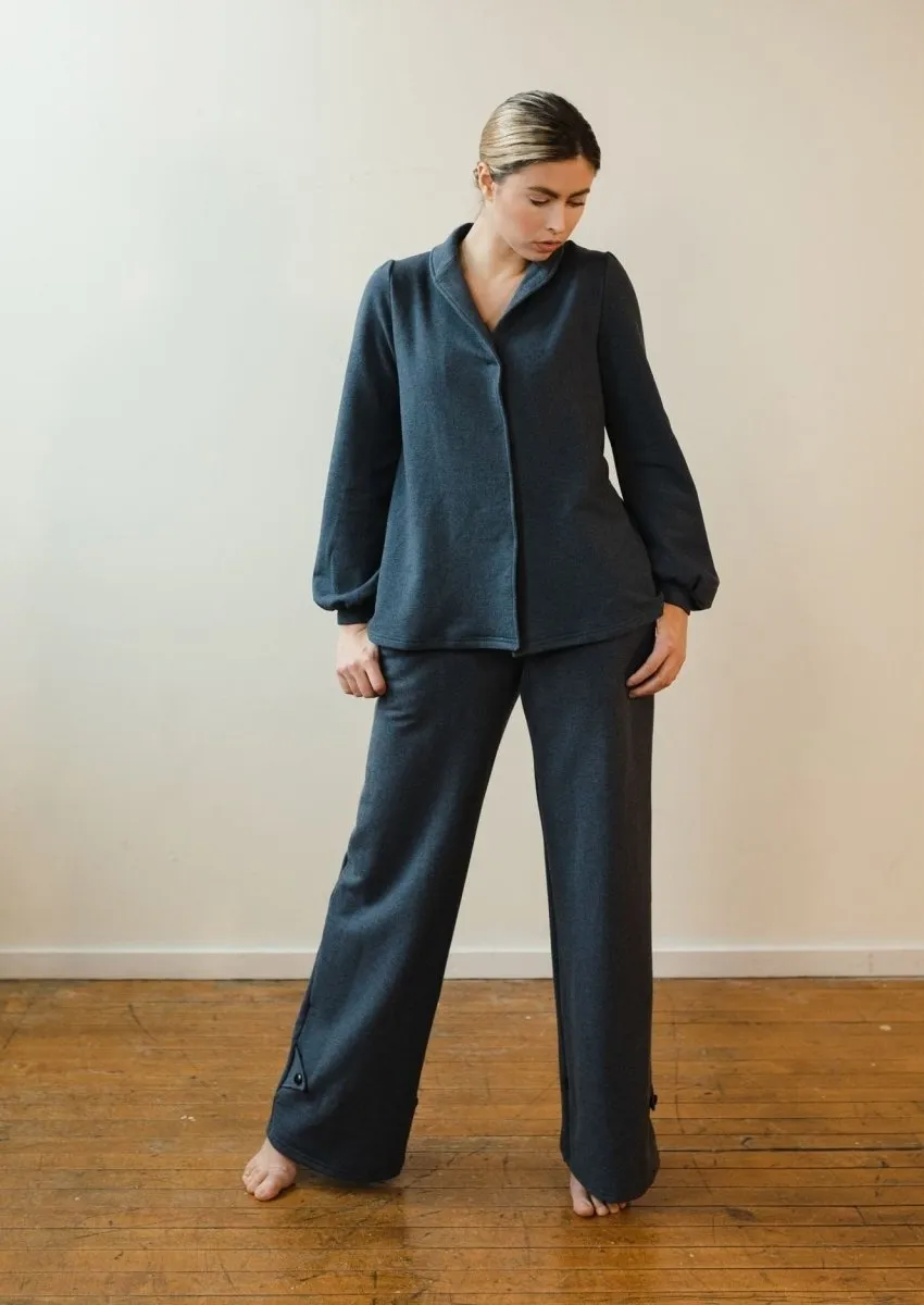 Jackie Tencel Organic Cotton Button-Down in Heather Lake