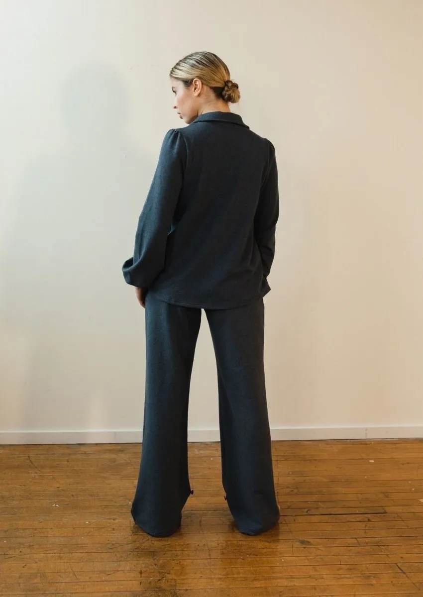 Jackie Tencel Organic Cotton Button-Down in Heather Lake
