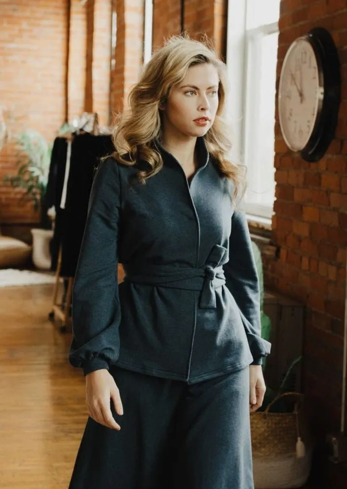 Jackie Tencel Organic Cotton Button-Down in Heather Lake