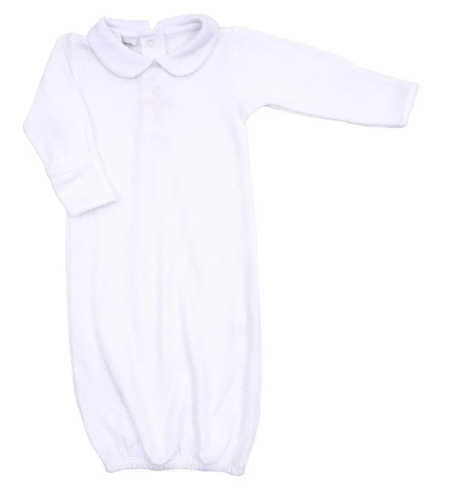 Magnolia Baby Boys / Girls White So Blessed Embroidered Cross Gown