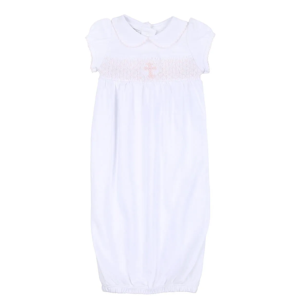 Magnolia Baby Girls Blessed Smocked Cross Gown - Pink