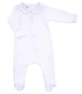 Magnolia Baby Girls / Boys White So Blessed Embroidered Cross Footie