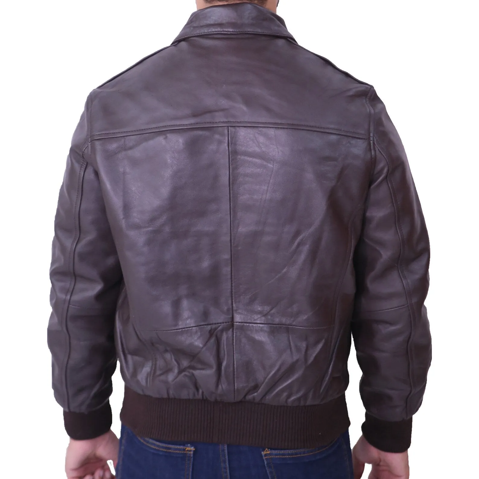 Men's A2 Leather Flight Bomber brown Jacket | Men Leather Jacket by The Jacket Seller