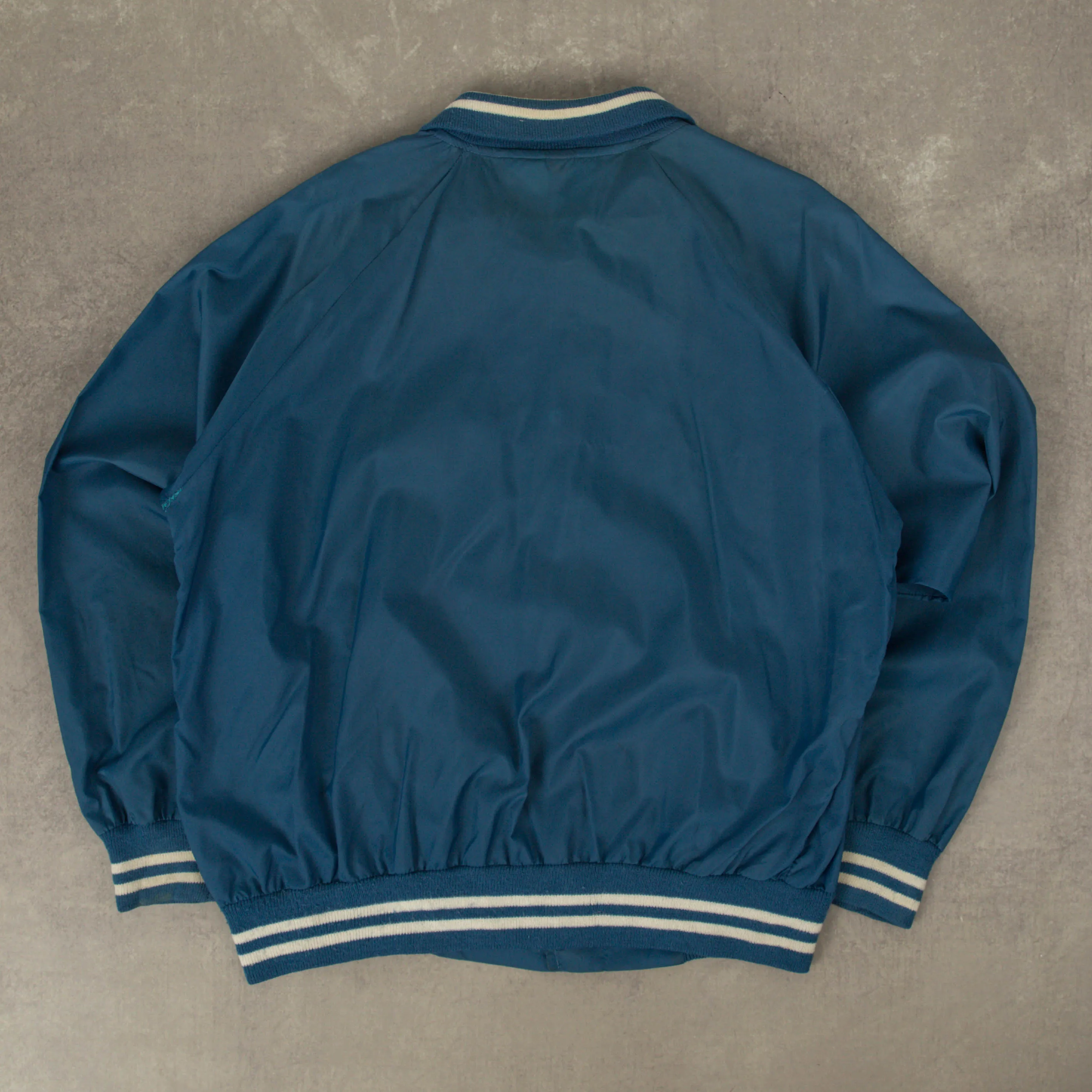 MEN'S VINTAGE 1990S ALASKA NYLON VARSITY BOMBER JACKET - LARGE