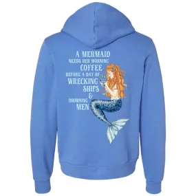Mermaid’s Brew Fleece Zip Hoodie (Columbia Blue)