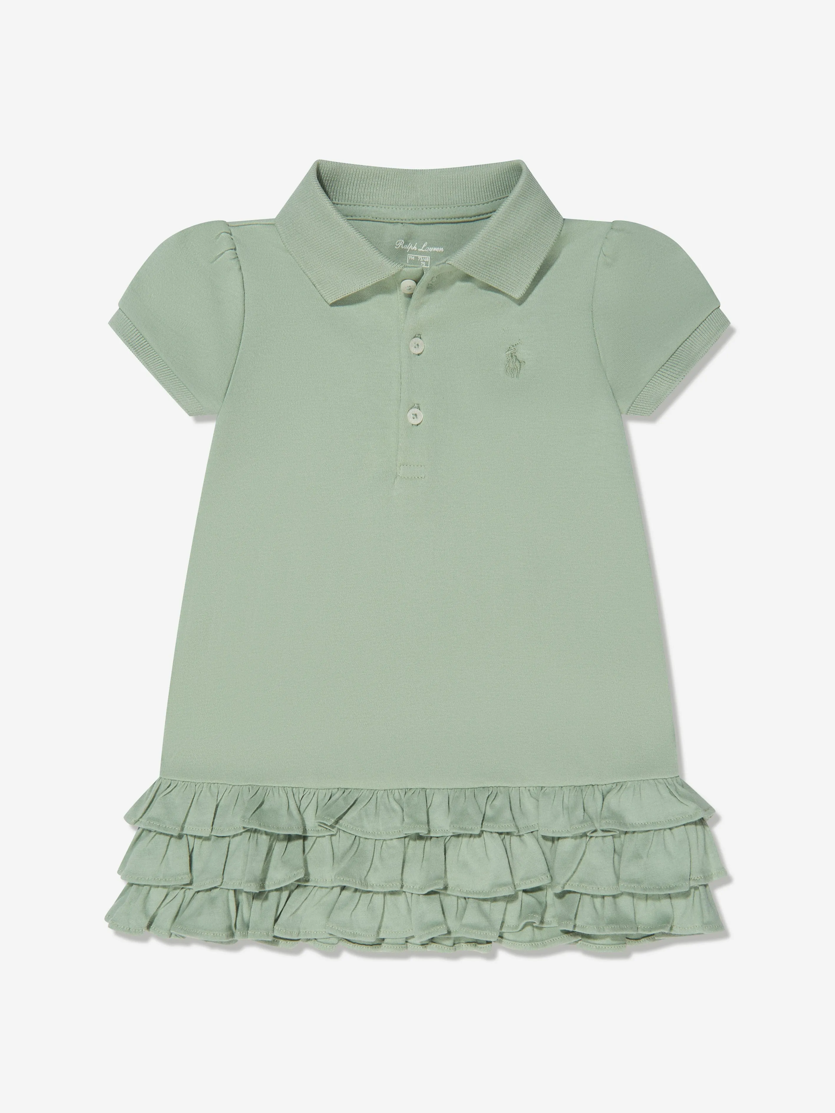 Ralph Lauren Baby Girls Ruffle Dress in Green