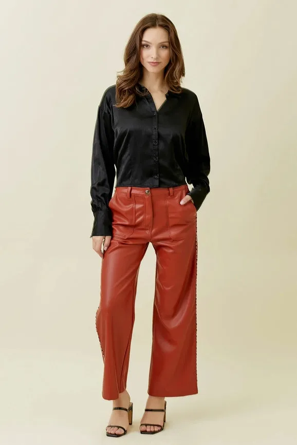 Smocked Back Shirt Black