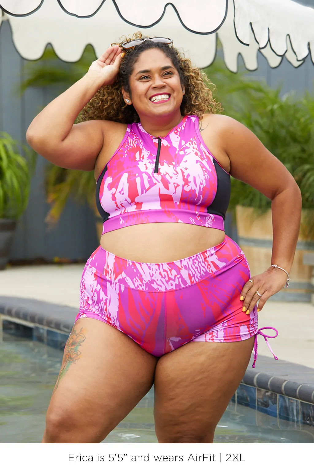 Swim Booty Shorts - Fuchsia Sunset - FINAL SALE