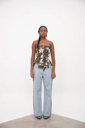 Zip Up Corset Camo